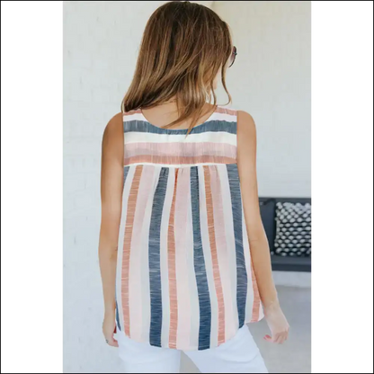 Needful Things: Neck Sleeveless Tank - Stripe Tease! 🤪 Colorful Striped - Shirts Tops on Sale Worldwide Shipping
