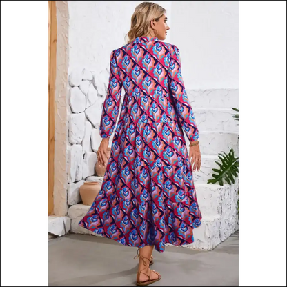 Needful Things: Not-quite-maxi Totally Rad Multicolor Abstract Geometric Dress 🤪 - Midi Dresses on Sale Worldwide Shipping