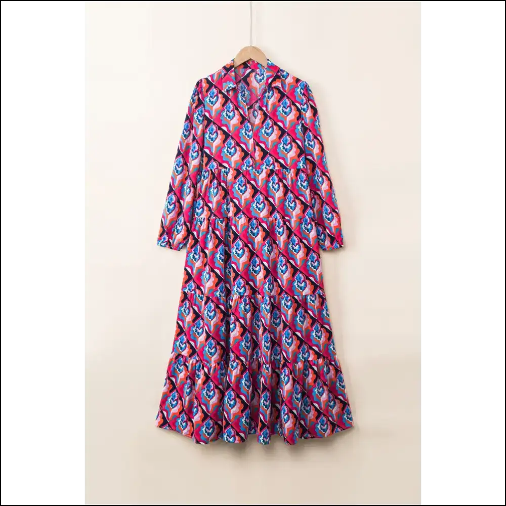 Needful Things: Not-quite-maxi Totally Rad Multicolor Abstract Geometric Dress 🤪 - Midi Dresses on Sale Worldwide Shipping