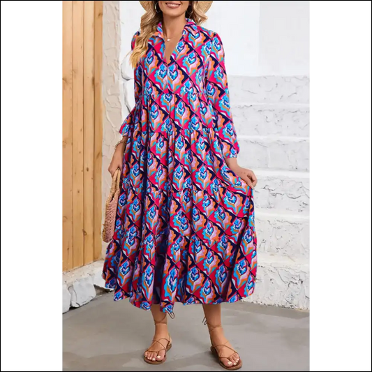 Needful Things: Not-quite-maxi Totally Rad Multicolor Abstract Geometric Dress 🤪 - s - Midi Dresses on Sale Worldwide Shipping