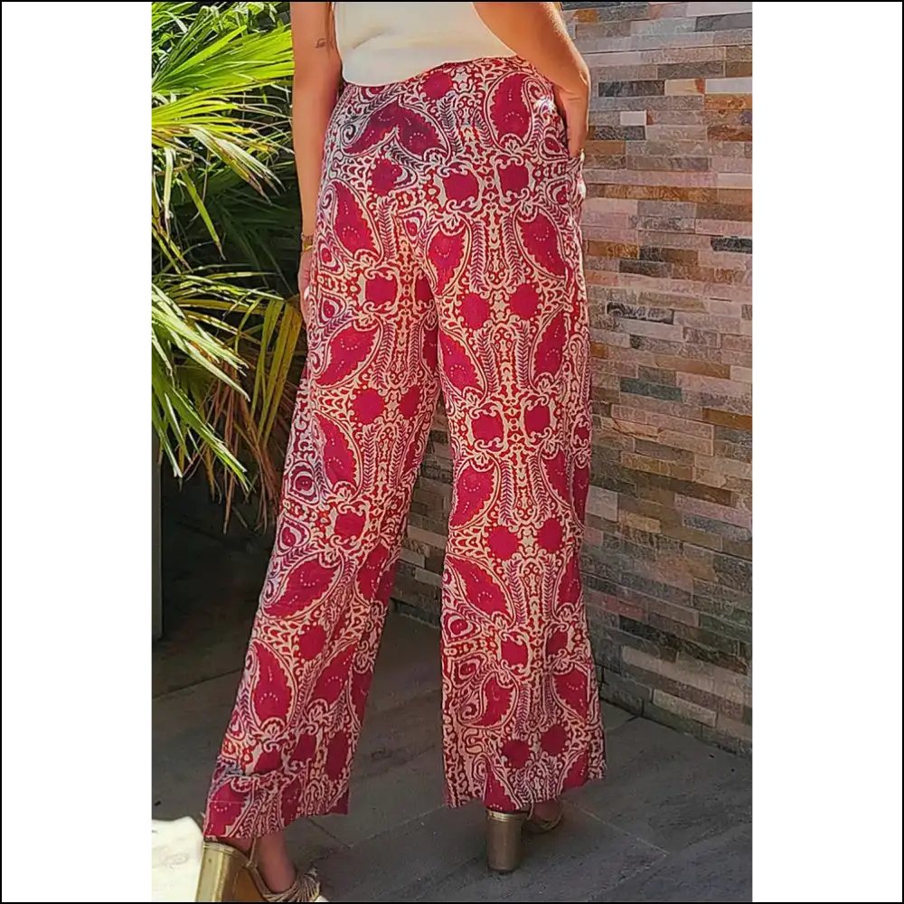 Needful Things: Paisley Pants - Dangerously Chic Red High. 🔥 High Waist Alert! - on Sale Worldwide Shipping
