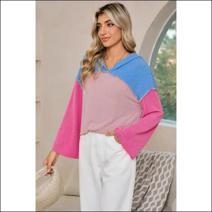 Needful Things: Pink Color Block Hoodie – so Fetch! 💖 - Sweatshirts & Hoodies on Sale Worldwide Shipping