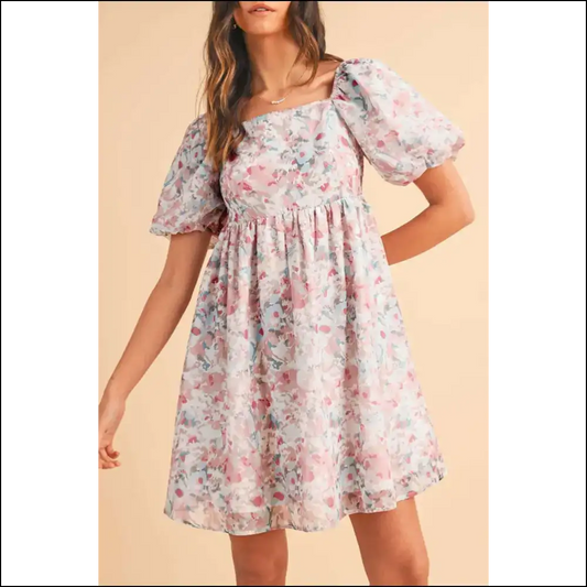 Needful Things: Pink Floral Disaster (but Make it Fashion) 🌸 - s - Short Dresses on Sale Worldwide Shipping