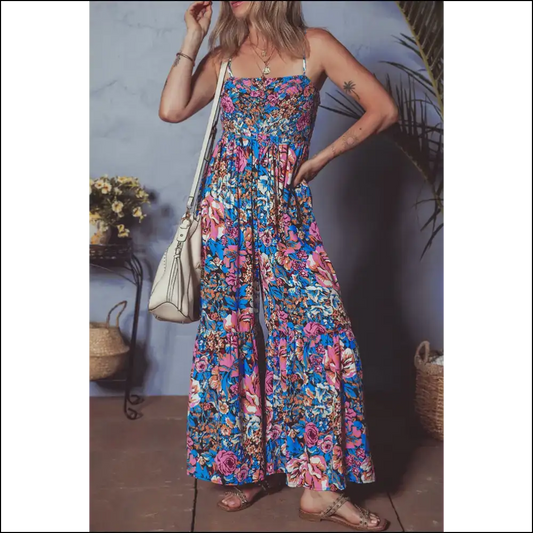 Needful Things: Pink Floral Jumpsuit - One-piece Wonder or Wardrobe Malfunction? 🌸 - s - Jumpsuits & Rompers on Sale Worldwide Shipping