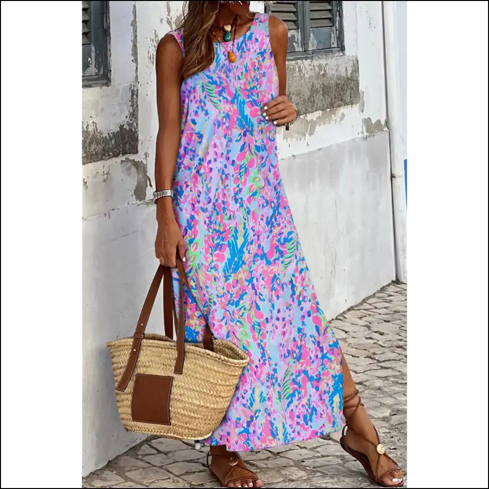 Needful Things: Purple Fluorescent Maxi Dress of Doom! 😈 Sleeveless Perfection - s - Dresses on Sale Worldwide Shipping