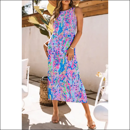 Needful Things: Purple Fluorescent Maxi Dress of Doom! 😈 Sleeveless Perfection - Dresses on Sale Worldwide Shipping