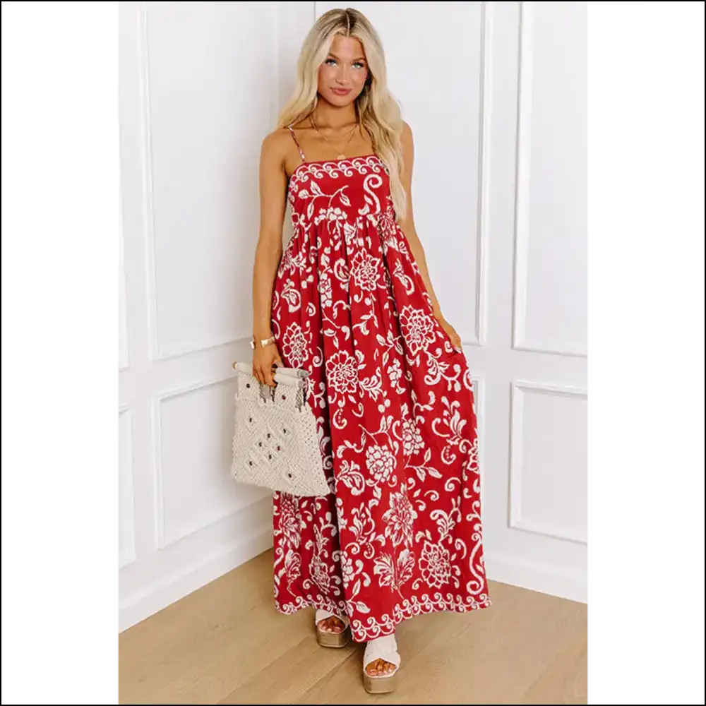 Needful Things: Red Floral Dress - Prepare for Compliments 💃 - Maxi Dresses on Sale Worldwide Shipping