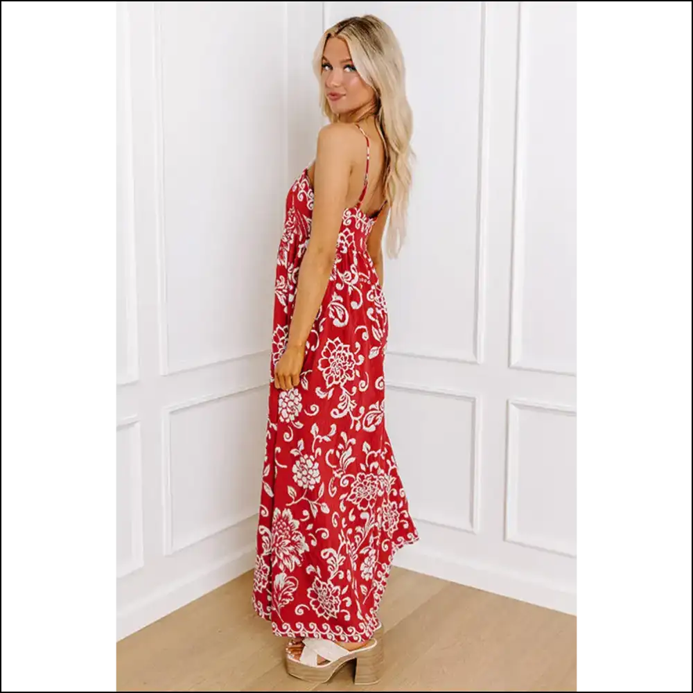 Needful Things: Red Floral Dress - Prepare for Compliments 💃 - Maxi Dresses on Sale Worldwide Shipping