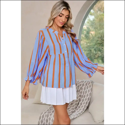 Needful Things: Sky Blue Ruffle Sleeve Blouse - from ?Meh’ to ’ Yeah!’ 😜 - Black / s - Blouses on Sale Worldwide Shipping