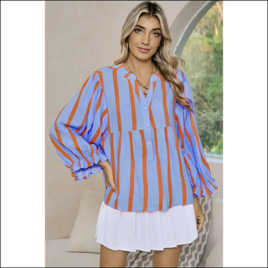 Needful Things: Sky Blue Ruffle Sleeve Blouse - from ?Meh’ to ’ Yeah!’ 😜 - s - Blouses on Sale Worldwide Shipping