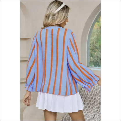 Needful Things: Sky Blue Ruffle Sleeve Blouse - from ?Meh’ to ’ Yeah!’ 😜 - Orange / s - Blouses on Sale Worldwide Shipping