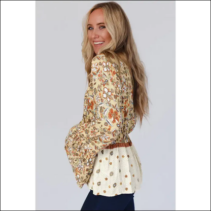 Needful Things: v Neck Bell Sleeve Floral! 🌼 Yellow Power! - Blouses on Sale Worldwide Shipping