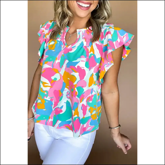 Needful Things: Vibrant Multicolor Abstract Fabulosity! 🤪 - Multicolour / s - Blouses on Sale Worldwide Shipping