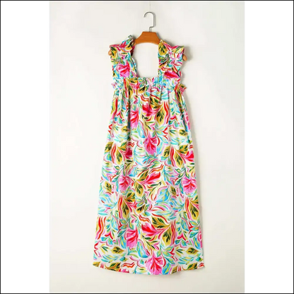 Needful Things: White Floral Print Dress – Dangerously Chic! 🌼 - s - Midi Dresses on Sale Worldwide Shipping