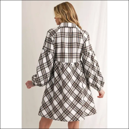 Needful Things: White Plaid Bubble Dress - so Good It’s Scary 😈 - Short Dresses on Sale Worldwide Shipping