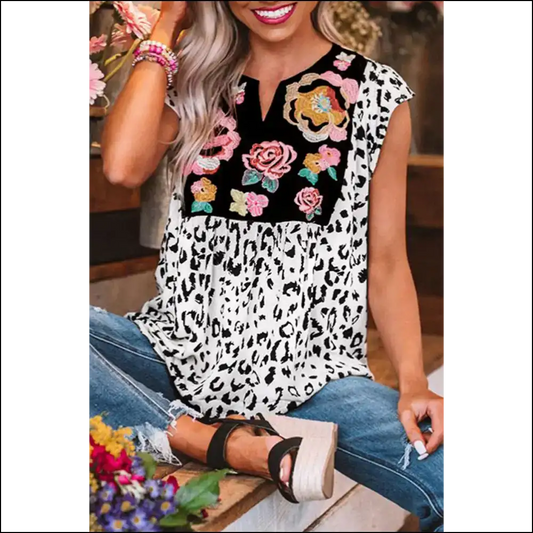 Needful Things: Zebra Stripes Gone Wild! 🦓🌼 White Animal Print Fun! - Leopard / s - Blouses on Sale Worldwide Shipping