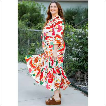 Orange Abstract Tie Dress: Hide your Snacks Honey We’re Going out! 🤪 Needful Things - Plus Size Dresses on Sale Worldwide Shipping