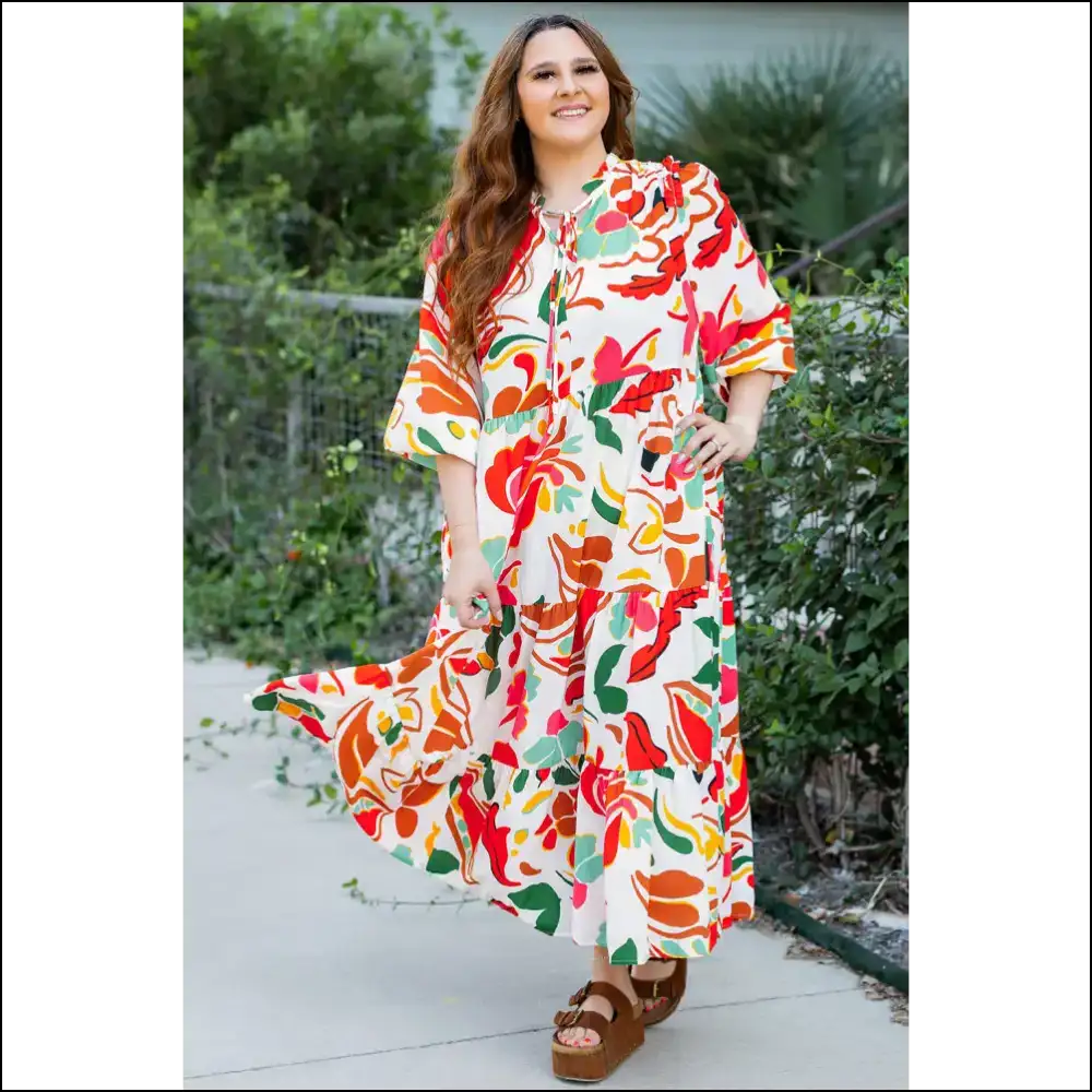 Orange Abstract Tie Dress: Hide your Snacks Honey We’re Going out! 🤪 Needful Things - Plus Size Dresses on Sale Worldwide Shipping