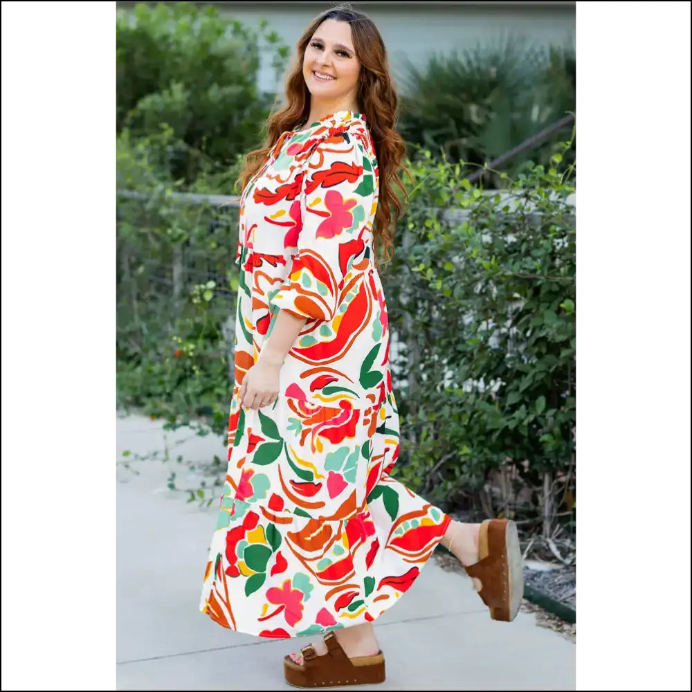 Orange Abstract Tie Dress: Hide your Snacks Honey We’re Going out! 🤪 Needful Things - Plus Size Dresses on Sale Worldwide Shipping
