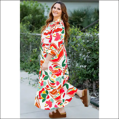 Orange Abstract Tie Dress: Hide your Snacks Honey We’re Going out! 🤪 Needful Things - Plus Size Dresses on Sale Worldwide Shipping