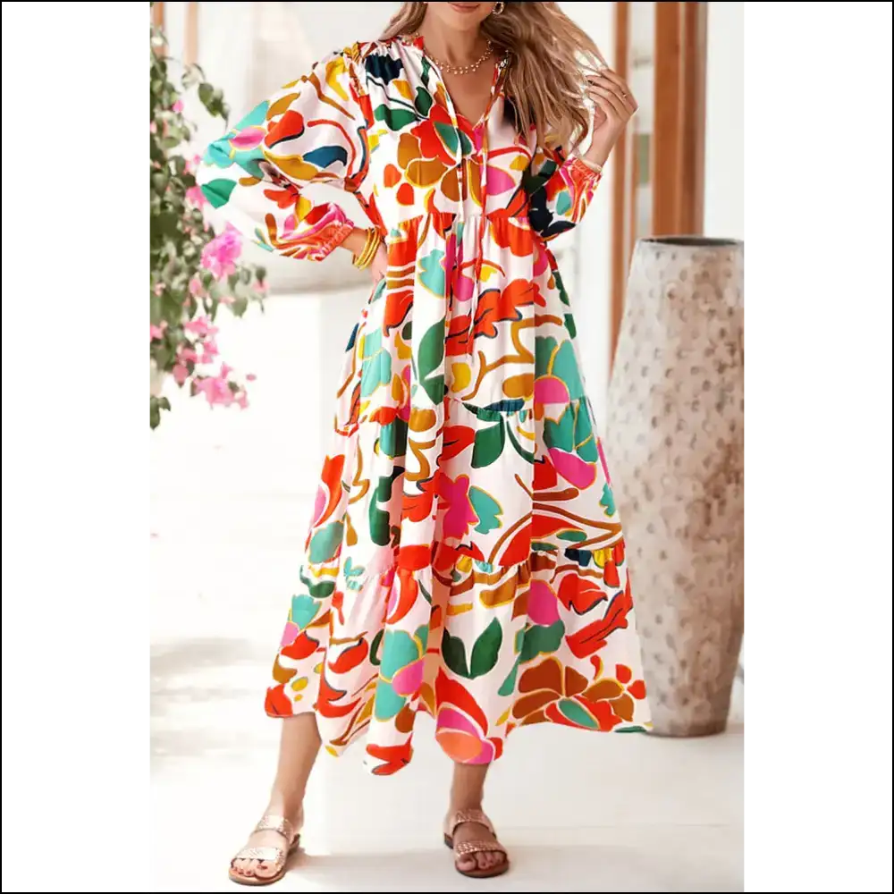 Orange Abstract Tie Maxi Dress: so Fabulous It’s Scary! 😈 Needful Things - Dresses on Sale Worldwide Shipping