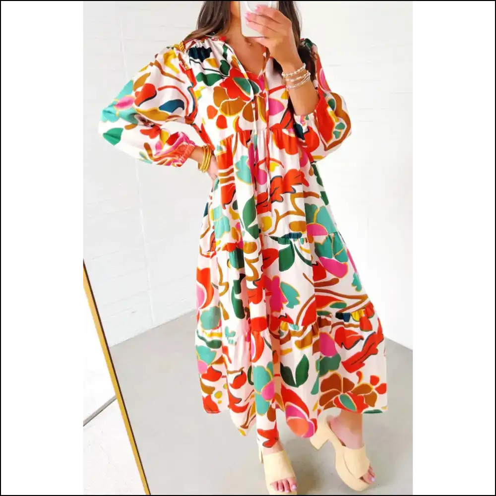 Orange Abstract Tie Maxi Dress: so Fabulous It’s Scary! 😈 Needful Things - Dresses on Sale Worldwide Shipping