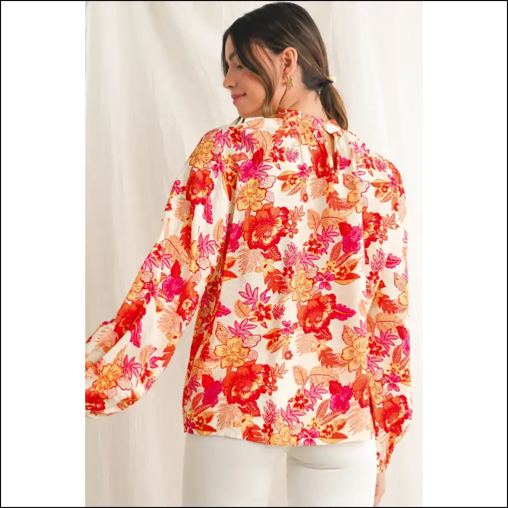 Orange Boho Floral: from Basic to Boujee (needful Things) - Blouses on Sale Worldwide Shipping