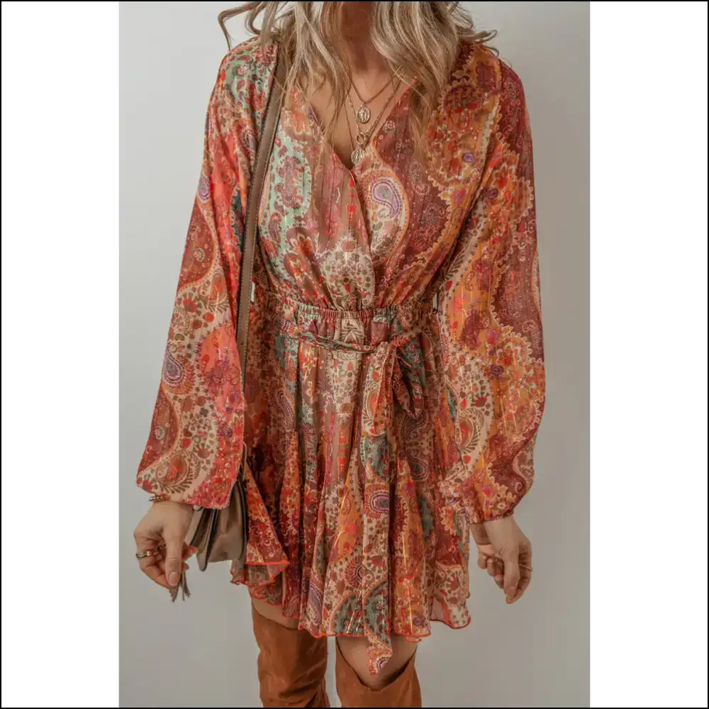 Orange Boho Paisley: Dress Like you Stole it from a Hippie 🍊✌️ Needful Things - Short Dresses on Sale Worldwide Shipping