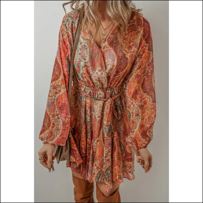 Orange Boho Paisley: Dress Like you Stole it from a Hippie 🍊✌️ Needful Things - Short Dresses on Sale Worldwide Shipping