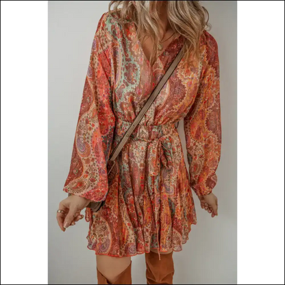 Orange Boho Paisley: Dress Like you Stole it from a Hippie 🍊✌️ Needful Things - Short Dresses on Sale Worldwide Shipping