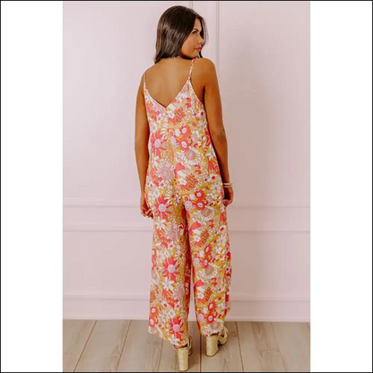 Orange Floral Jumpsuit: Wide Leg? More Like *wide Awake* Legs! 🌼 Needful Things - Jumpsuits & Rompers on Sale Worldwide Shipping