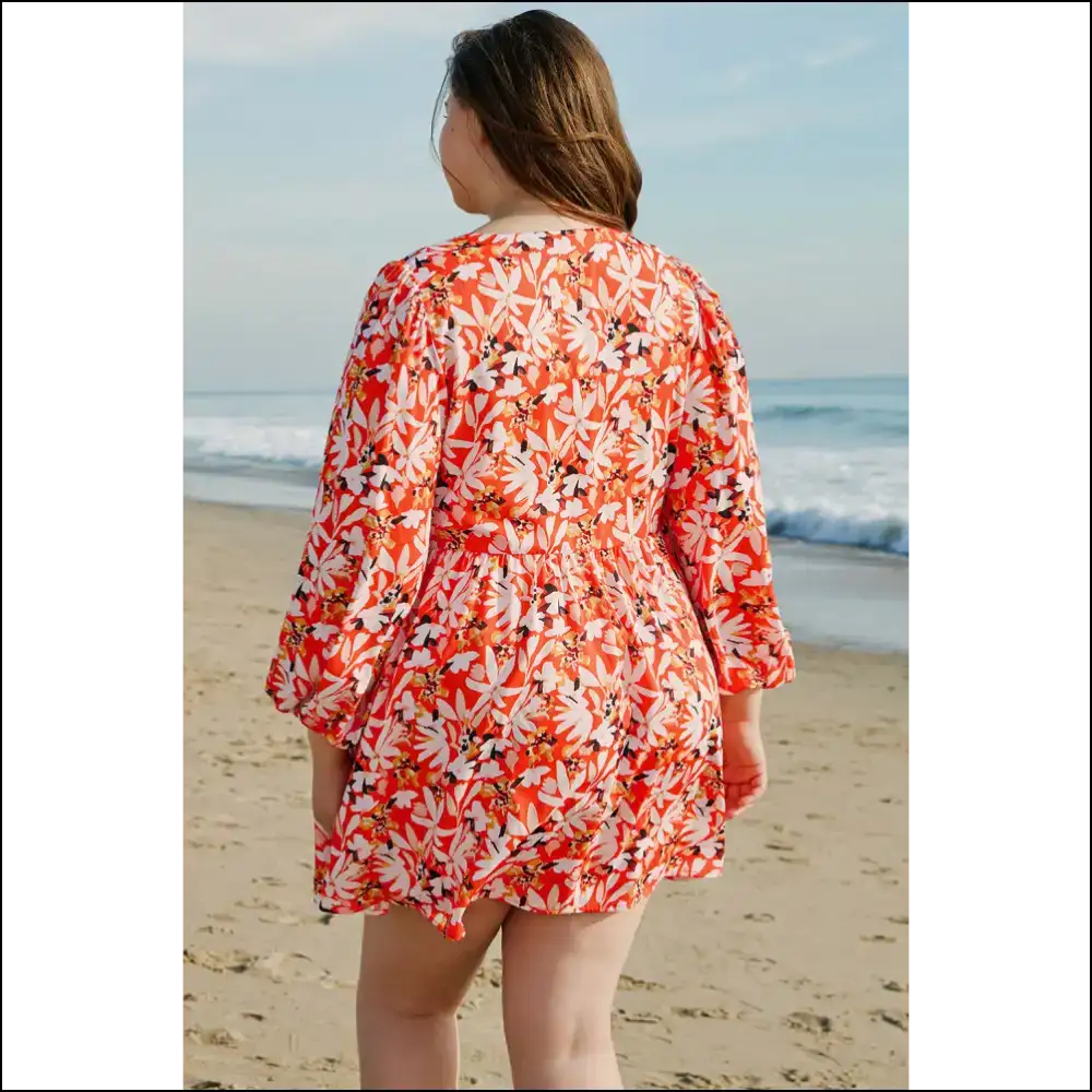 Orange Floral Midi Dress: Finally a Dress that Fits my Goddess Energy! 🌼 - Plus Size Dresses on Sale Worldwide Shipping