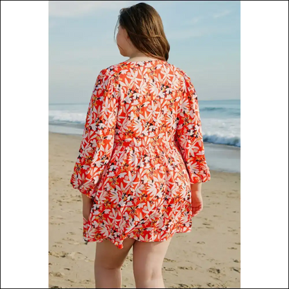 Orange Floral Midi Dress: Finally a Dress that Fits my Goddess Energy! 🌼 - Plus Size Dresses on Sale Worldwide Shipping