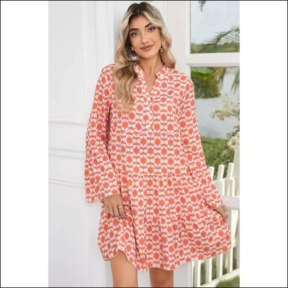 Orange Floral Mini Dress: Needful Things’ ?Oops! I’m Adorable’ 🌼 - s - Short Dresses on Sale Worldwide Shipping