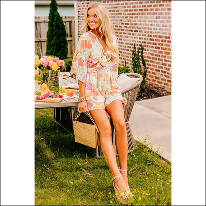Orange Floral Romper: so Vibrant It’s Practically Illegal 🧡 - Rompers Jumpsuits & on Sale Worldwide Shipping