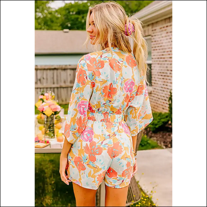 Orange Floral Romper: so Vibrant It’s Practically Illegal 🧡 - Rompers Jumpsuits & on Sale Worldwide Shipping