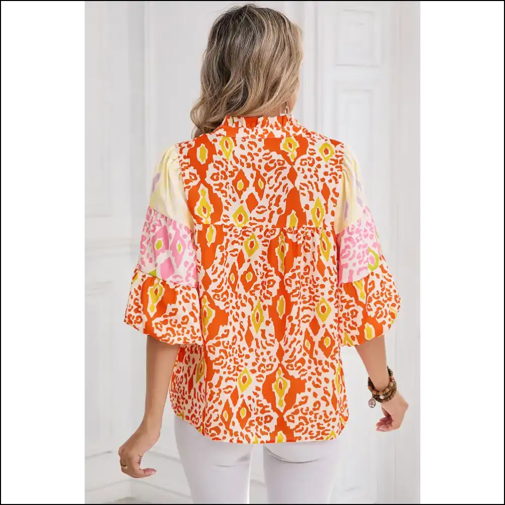 Orange Leopard Blouse: Needful Things Made you do it 😈 - Blouses on Sale Worldwide Shipping