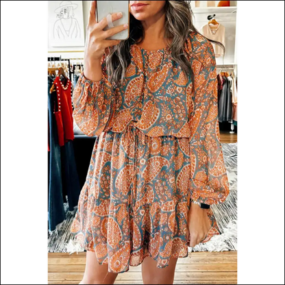 Orange Paisley Mini Dress: Prepare for Maximum Fabulousness from Needful Things 😈 - s - Short Dresses on Sale Worldwide Shipping