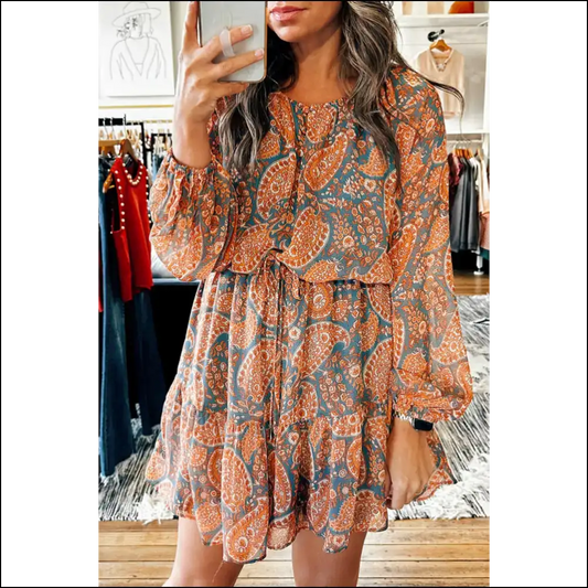 Orange Paisley Mini Dress: Prepare for Maximum Fabulousness from Needful Things 😈 - s - Short Dresses on Sale Worldwide Shipping