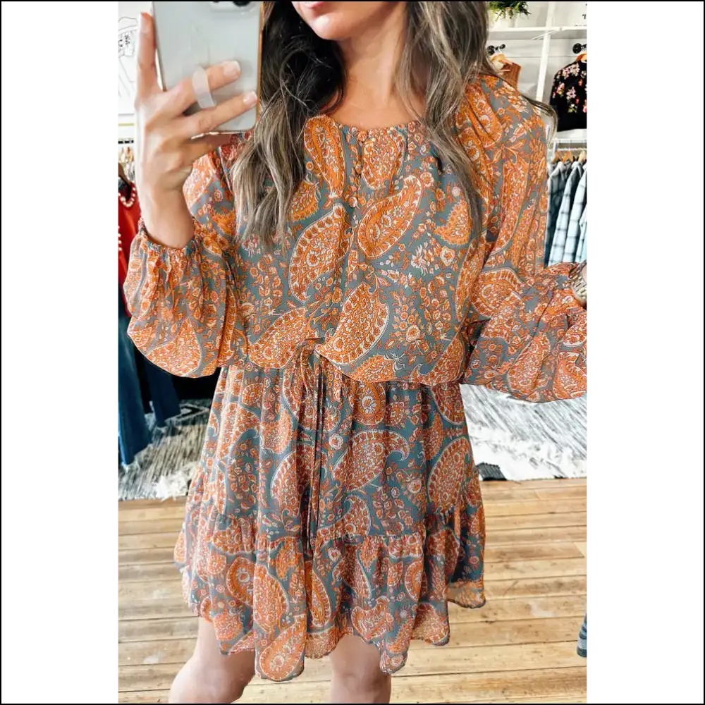Orange Paisley Mini Dress: Prepare for Maximum Fabulousness from Needful Things 😈 - Short Dresses on Sale Worldwide Shipping