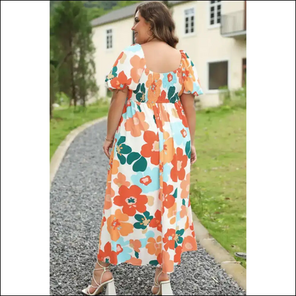 Orange you Glad Found this Vibrant Floral Maxi Dress? 😉 Needful Things - Plus Size Dresses on Sale Worldwide Shipping