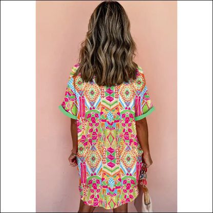 Orange you Glad It’s a Geometric Print Shirt Dress? 🍊 Needful Things - Short Dresses on Sale Worldwide Shipping