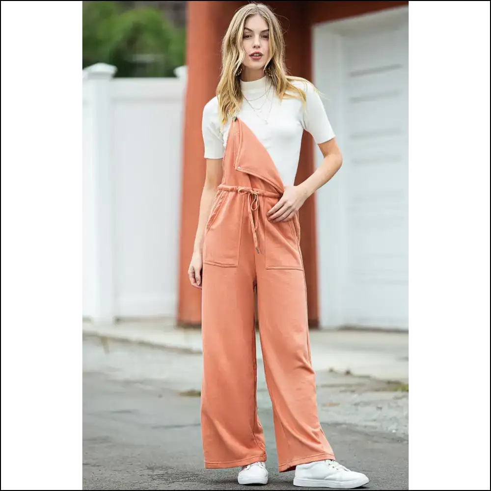 Orange you Glad these Drawstring Wide Leg Overalls Exist? 🤪 Needful Things - s - Jumpsuits & Rompers on Sale Worldwide Shipping