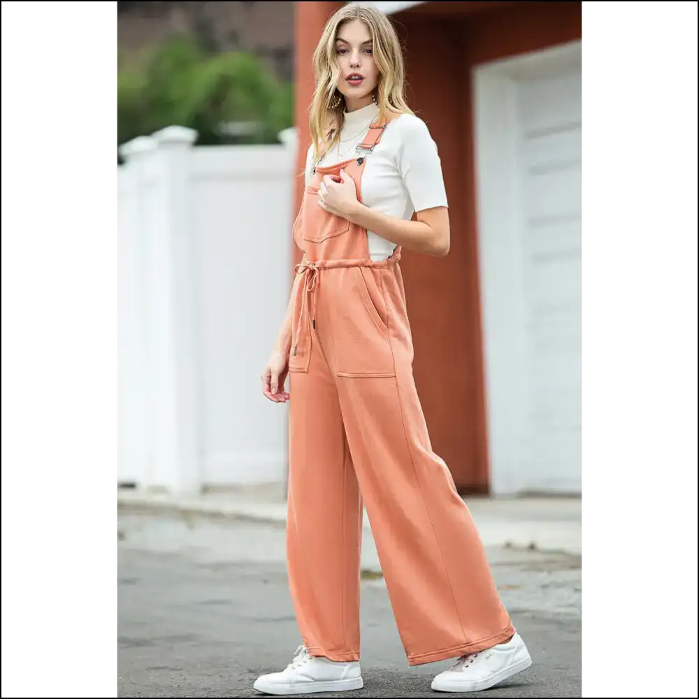 Orange you Glad these Drawstring Wide Leg Overalls Exist? 🤪 Needful Things - Jumpsuits & Rompers on Sale Worldwide Shipping
