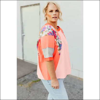 Orange you Glad this Vibrant Floral Top Fits? 😂 Needful Things - Plus Size Tops on Sale Worldwide Shipping