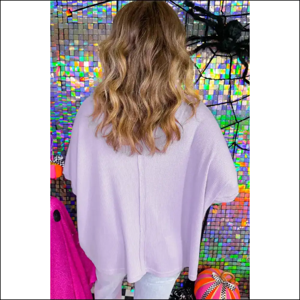Orchid Petal Wfle Knit: so Comfy Youll Never Want to Leave the House! Needful Things 💜 - Plus Size Tops on Sale Worldwide Shipping