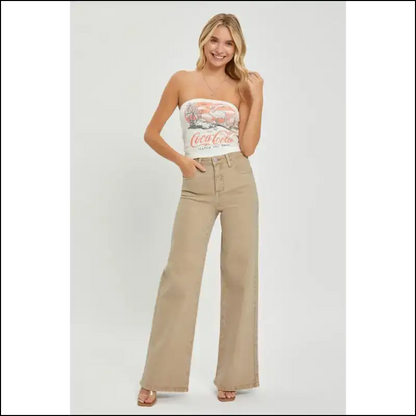 Own your Curves with Risen’s Tummy Control High Rise Wide Leg Magic! 🌟✨ - Jeans on Sale Worldwide Shipping