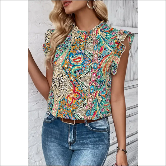 Paisley Pandemonium: when Multicolor Ethnic Goes Wild 🤪 at Needful Things! - Multicolour / s - Sleeveless Shirts Tank Tops on Sale