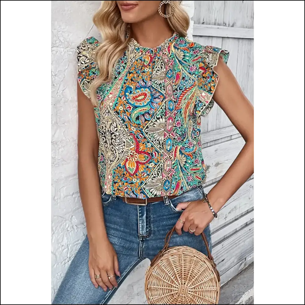 Paisley Pandemonium: when Multicolor Ethnic Goes Wild 🤪 at Needful Things! - Sleeveless Shirts Tank Tops on Sale Worldwide Shipping