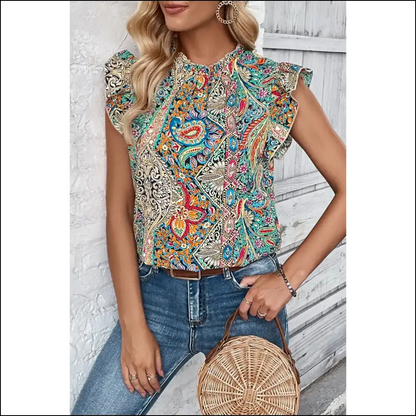 Paisley Pandemonium: when Multicolor Ethnic Goes Wild 🤪 at Needful Things! - Sleeveless Shirts Tank Tops on Sale Worldwide Shipping